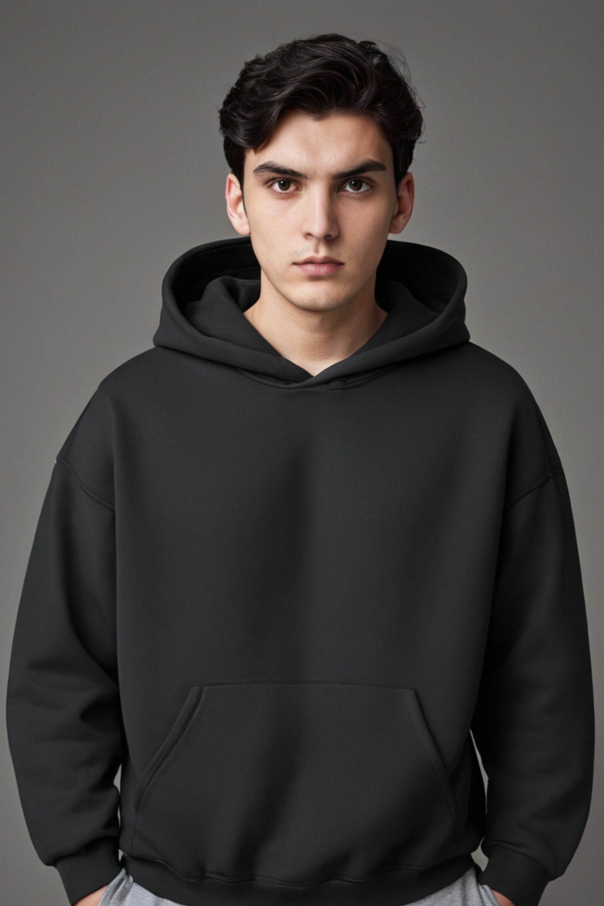 Men s Oversized Black Hoodie Premium Fleece Pullover for Everyday We