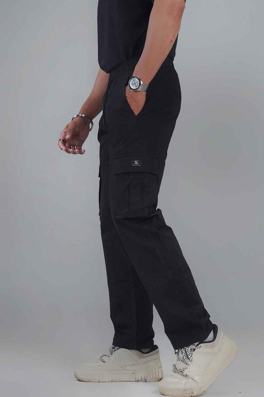 ECHOLOPE Men Cargo | Black Cotton Cargo Pants | Stylish & Durable Cargos - Echolope