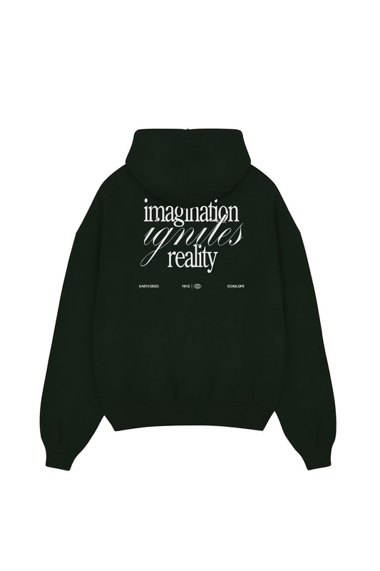 Karycoded x Echolope | Men's Oversize Premium Fleece Hoodie – "Imagination Ignites Reality" - Echolope
