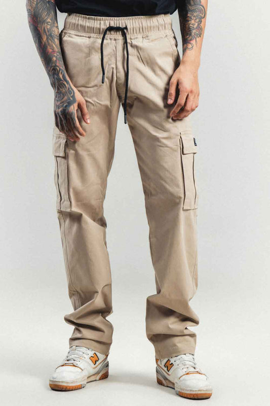Men's Biege Cargo | Beige Cotton Stylish Cargo Pants | Comfortable & Durable Cargos - Echolope