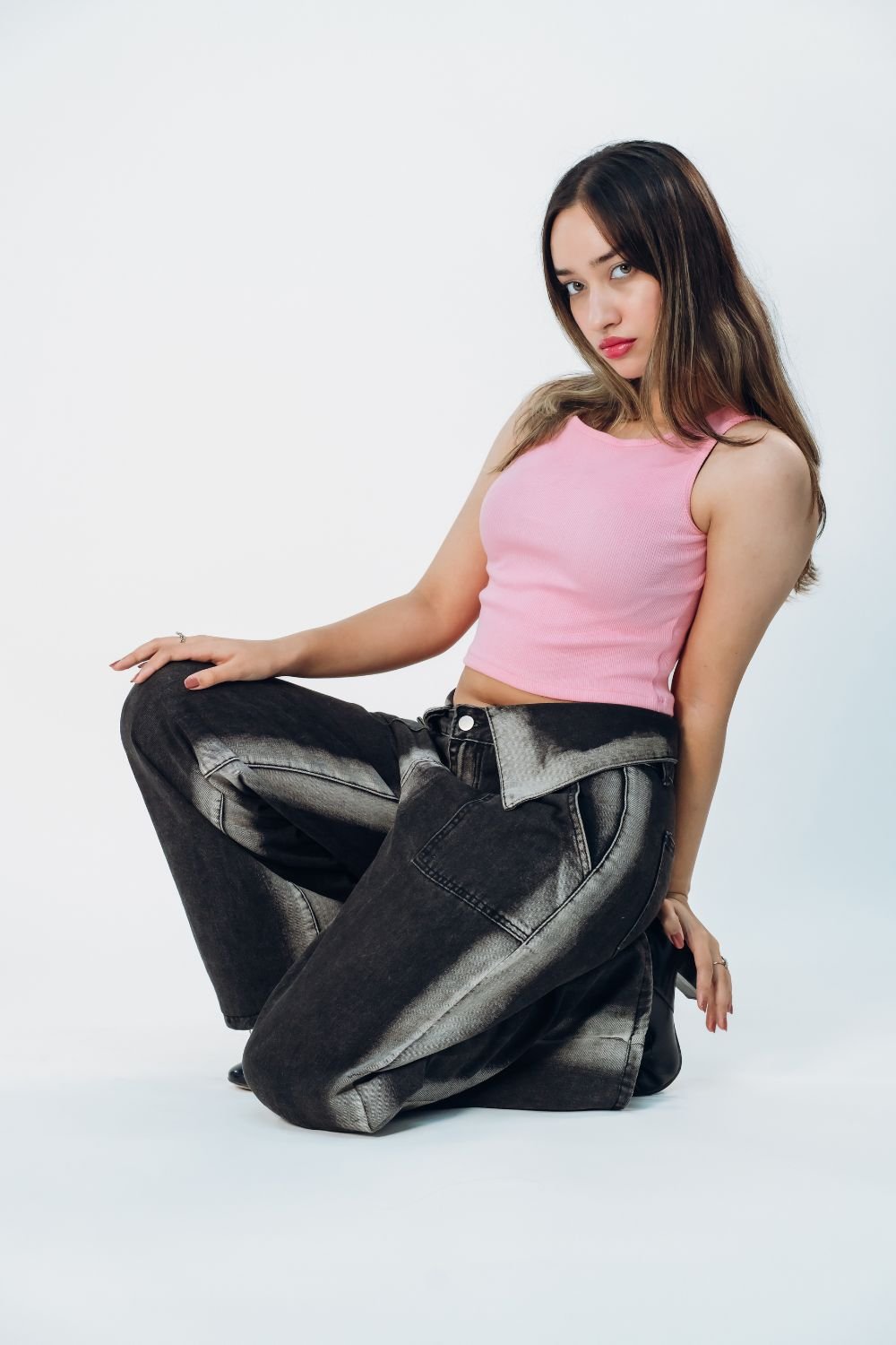 Sleeveless Ribbed Crop Top in Pink - Echolope