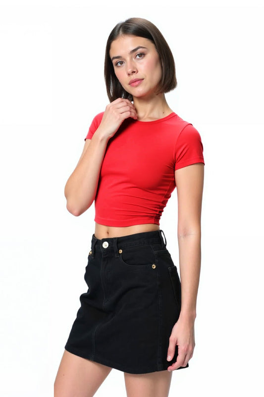 Trendy Solid Red Crop Top for Women | Baby Tees - Echolope