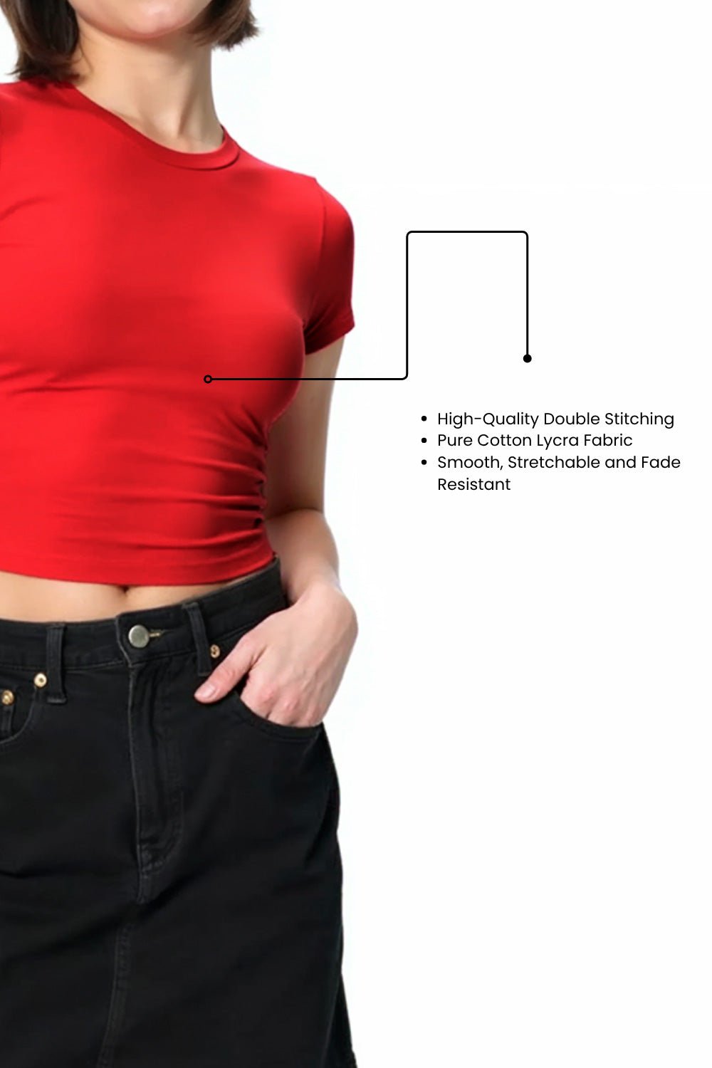Trendy Solid Red Crop Top for Women | Baby Tees - Echolope