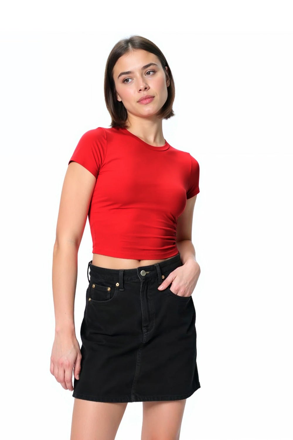 Trendy Solid Red Crop Top for Women | Baby Tees - Echolope