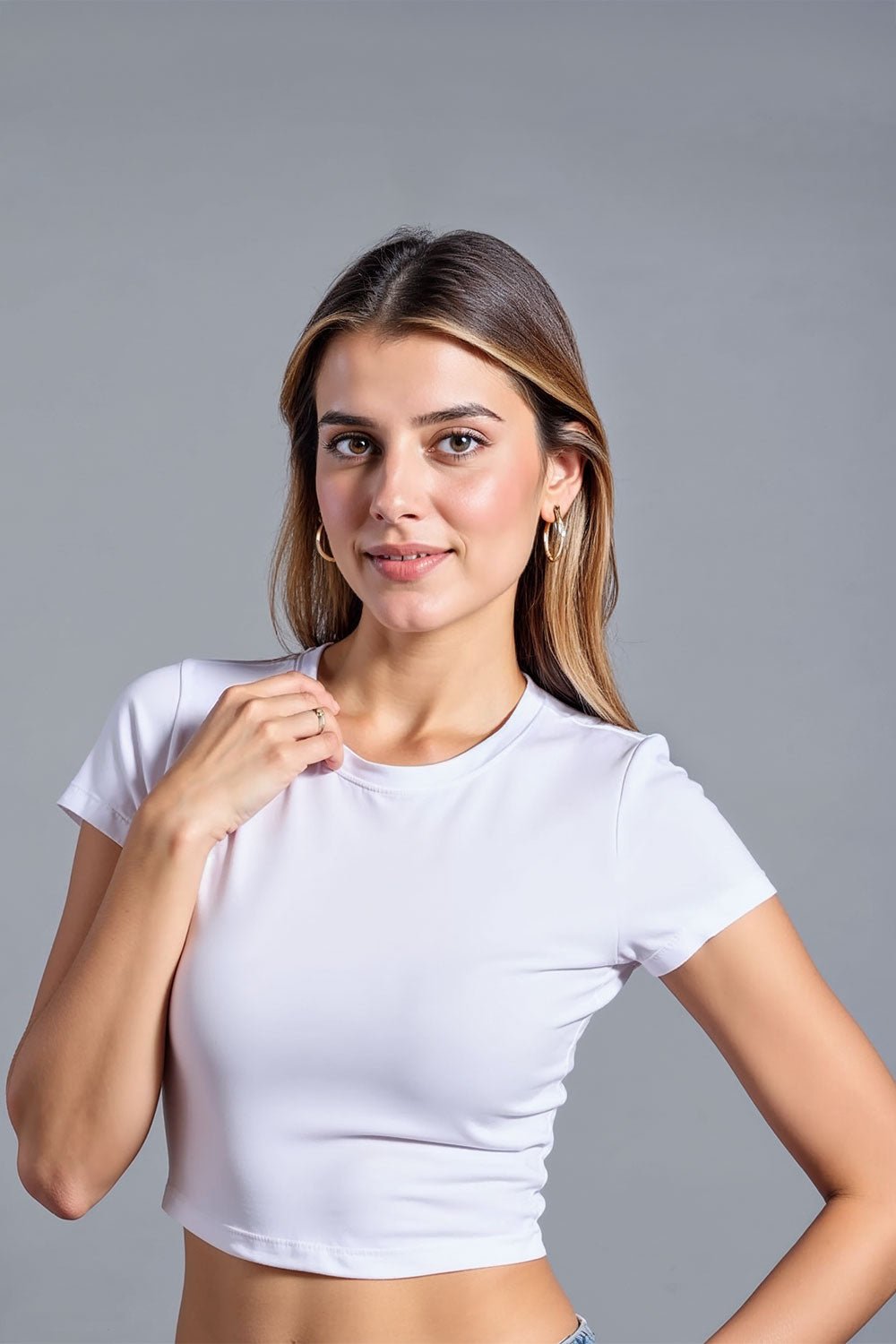 Trendy Solid White Crop Top for Women | Baby Tees - Echolope