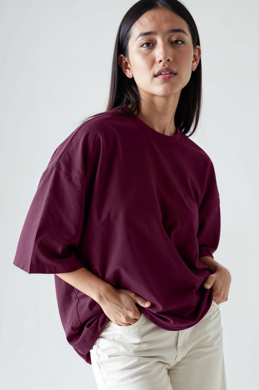 Wine Oversize T-Shirt for Women – Loose Fit Baggy T-Shirt - Echolope