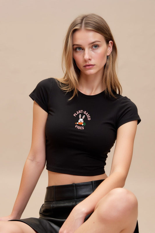 Women’s Black Cute Baby Tees - Echolope