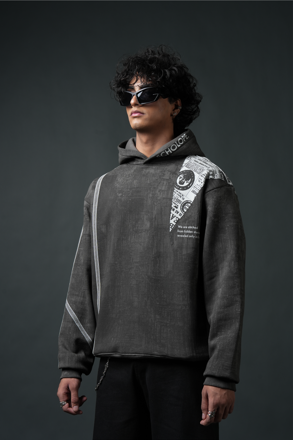 Static Oversized Printed Hoodie