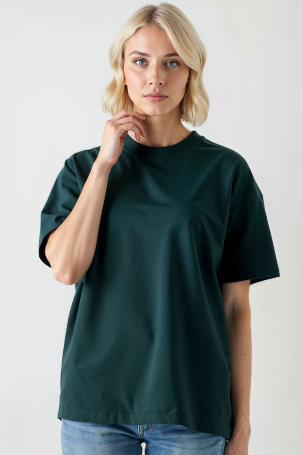 Dark Green Oversize T-Shirt for Women – Comfortable Baggy T-Shirt