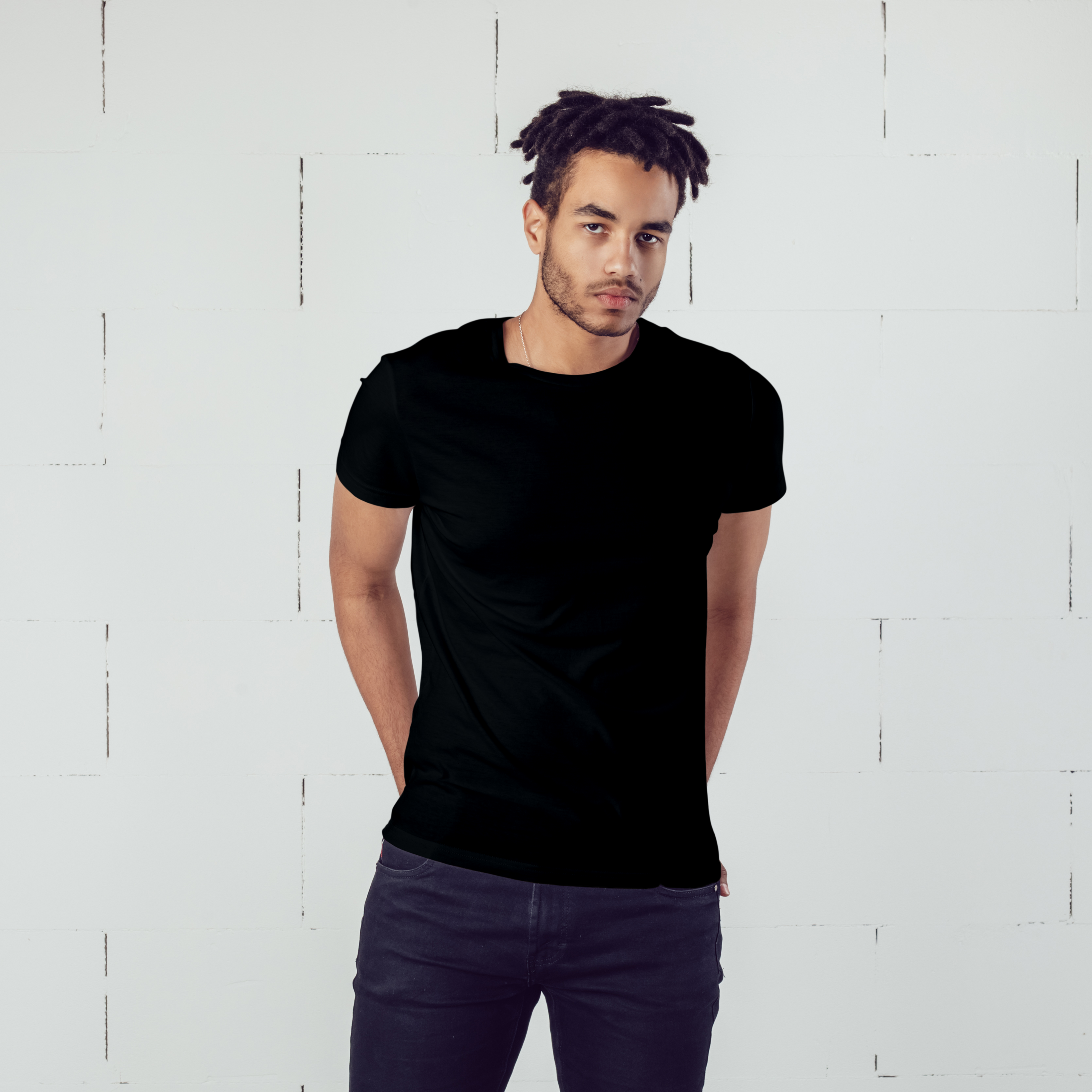 Black  Men's  Basic T-shirts