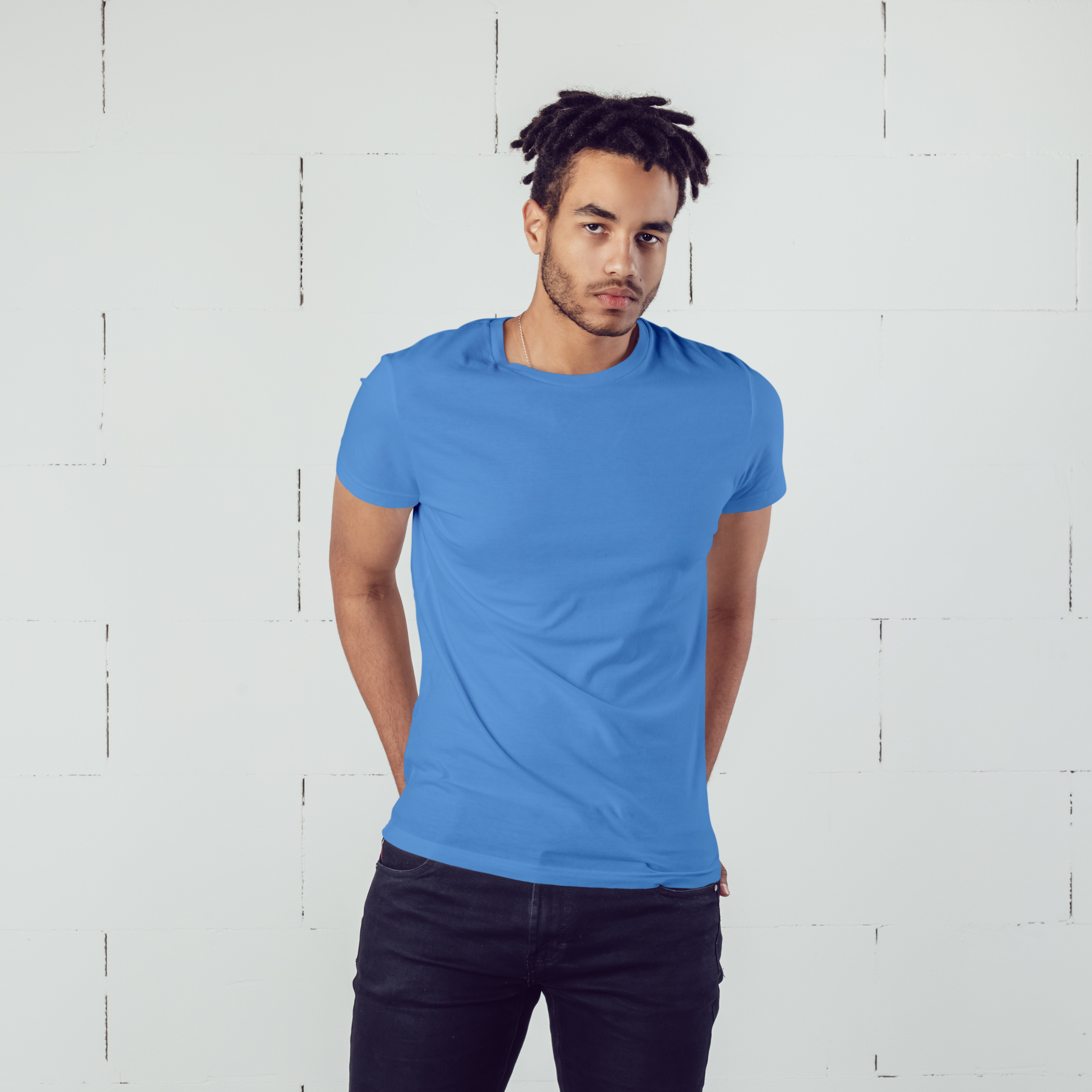 Sky Blue Men's Basic Tshirt