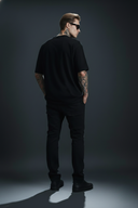 Black Solid Oversized T-Shirts