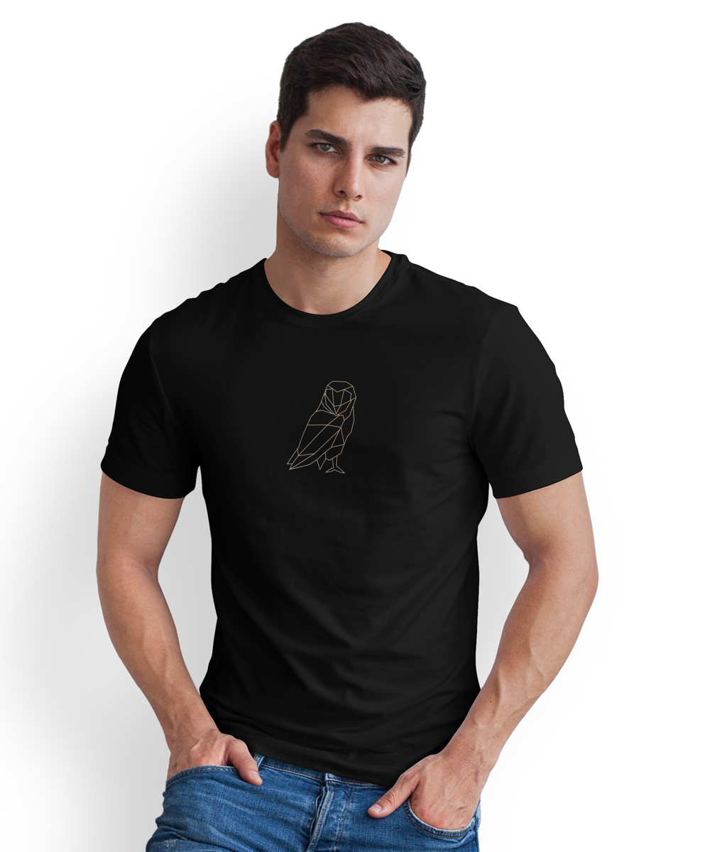 Men's Black Roundneck T-Shirt With premium Design