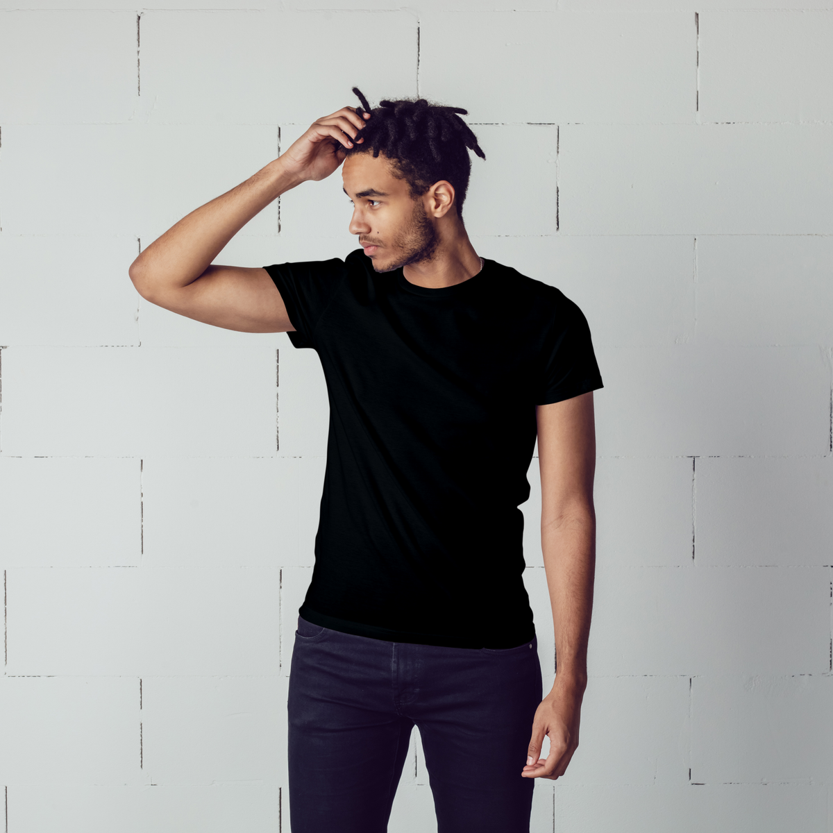 Black  Men's  Basic T-shirts