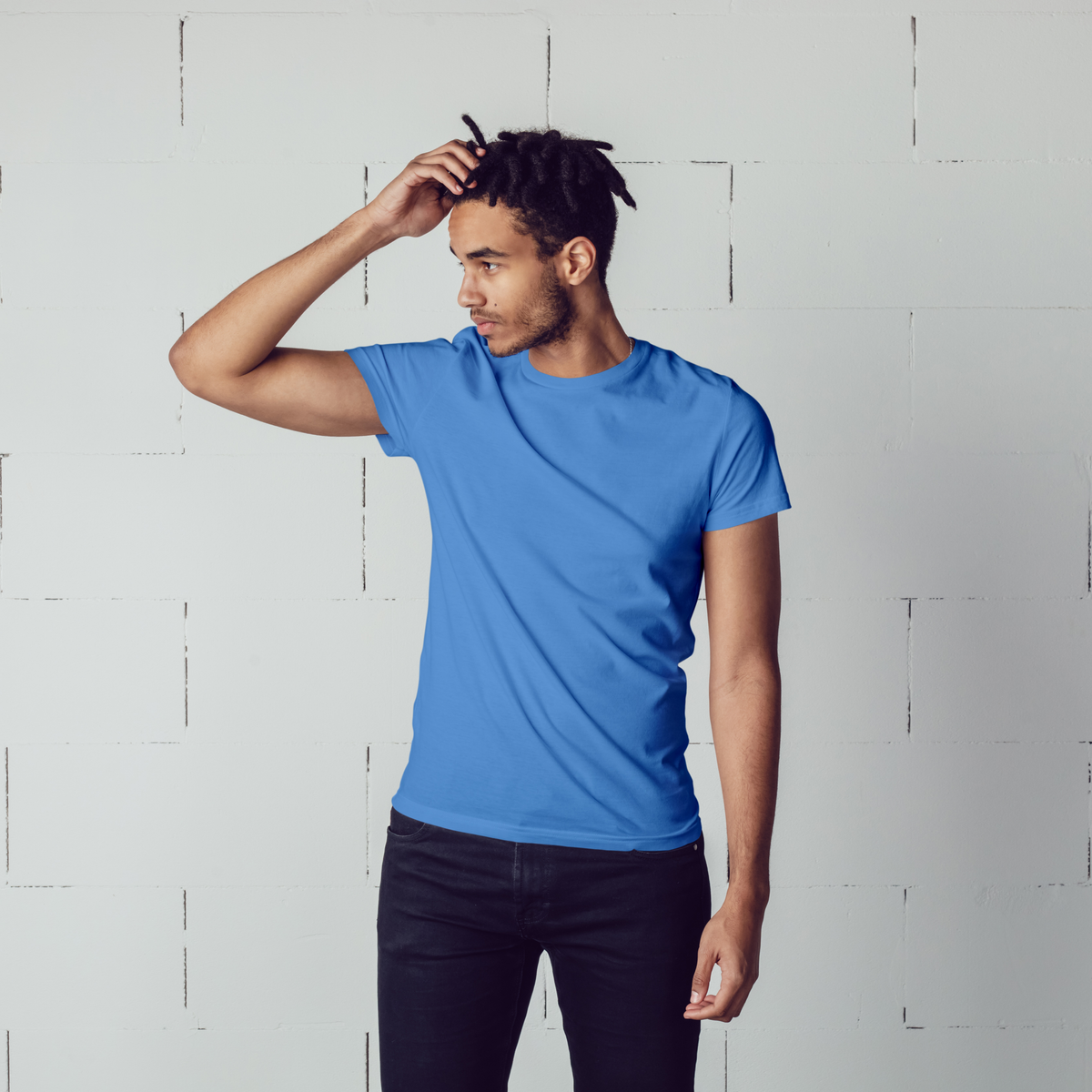 Sky Blue Men's Basic Tshirt