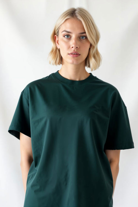 Dark Green Oversize T-Shirt for Women – Comfortable Baggy T-Shirt