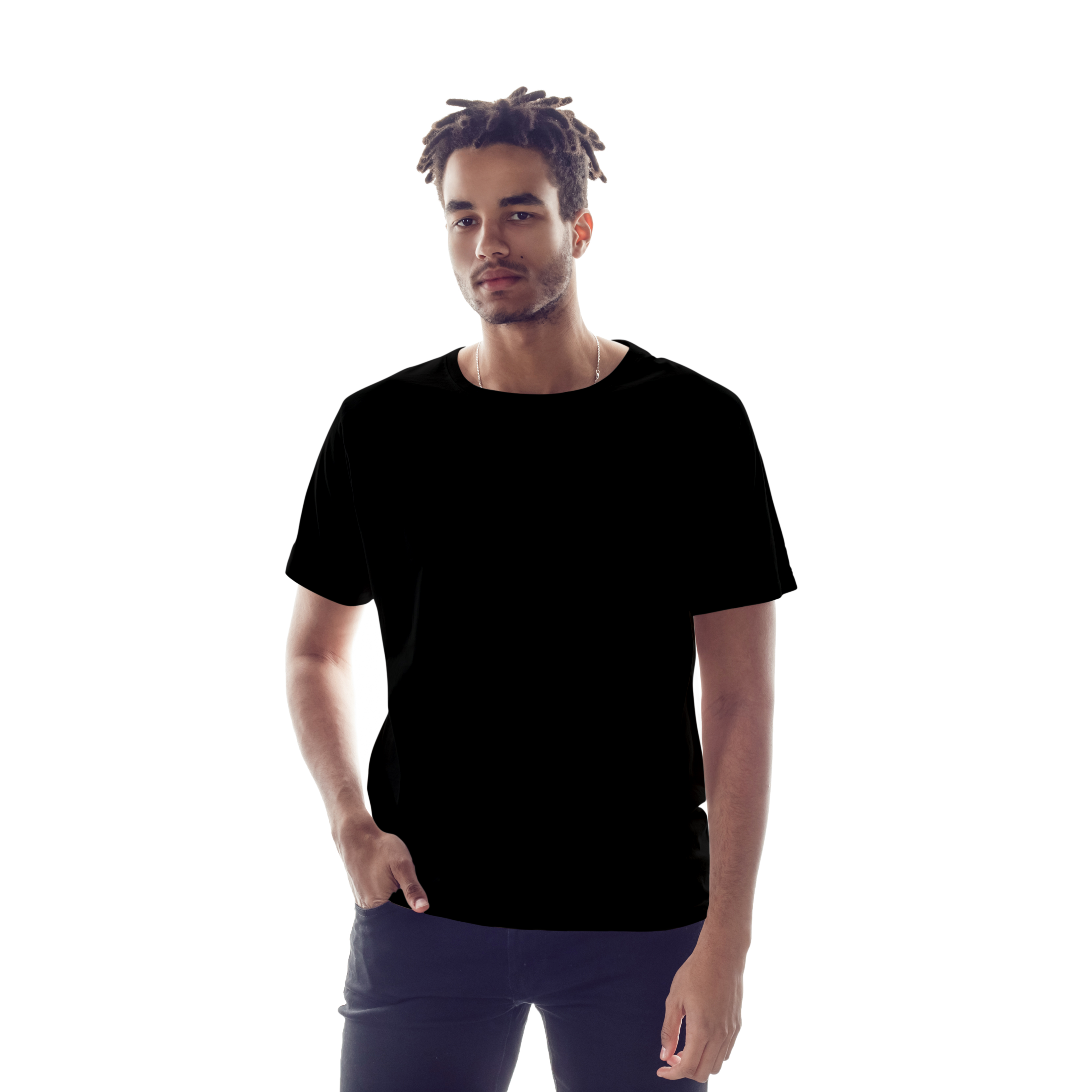 Black  Men's  Basic T-shirts