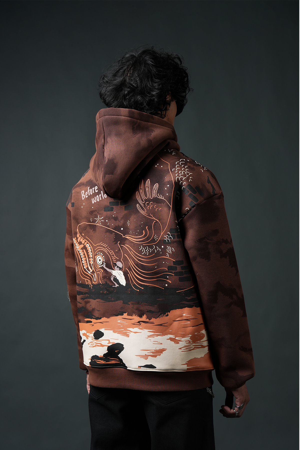 Before World Oversized Printed Hoodie