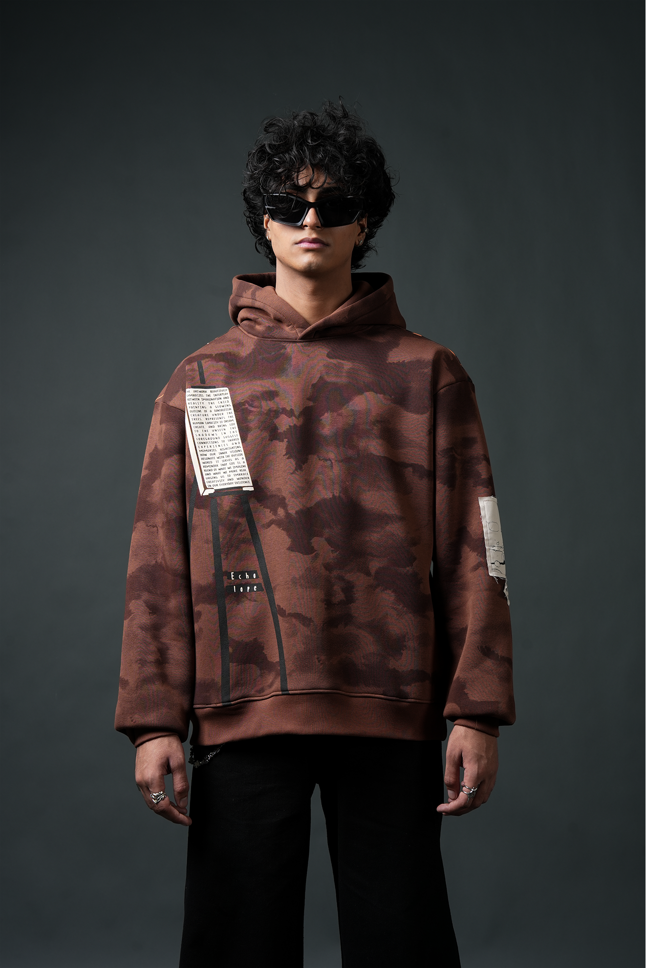 Before World Oversized Printed Hoodie