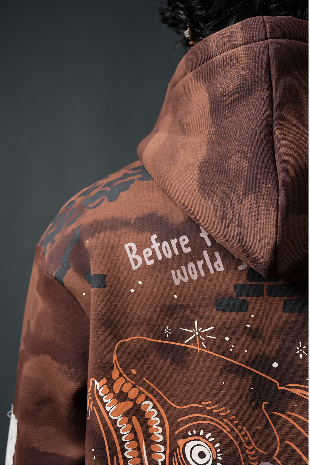 Before World Oversized Printed Hoodie