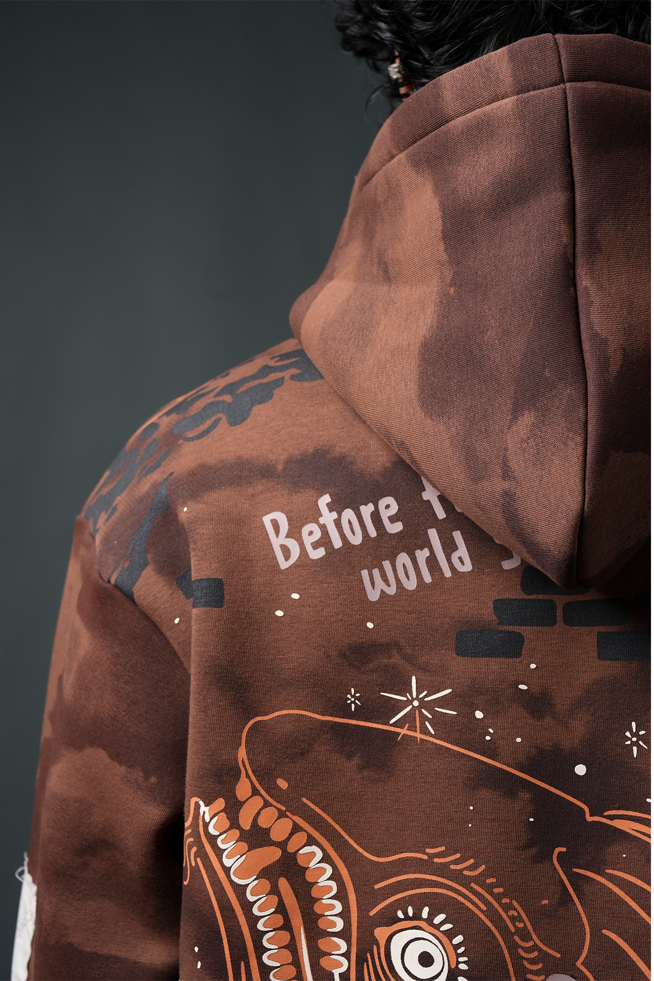 Before World Oversized Printed Hoodie