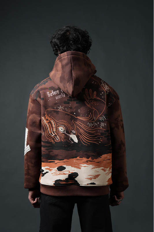 Before World Oversized Printed Hoodie