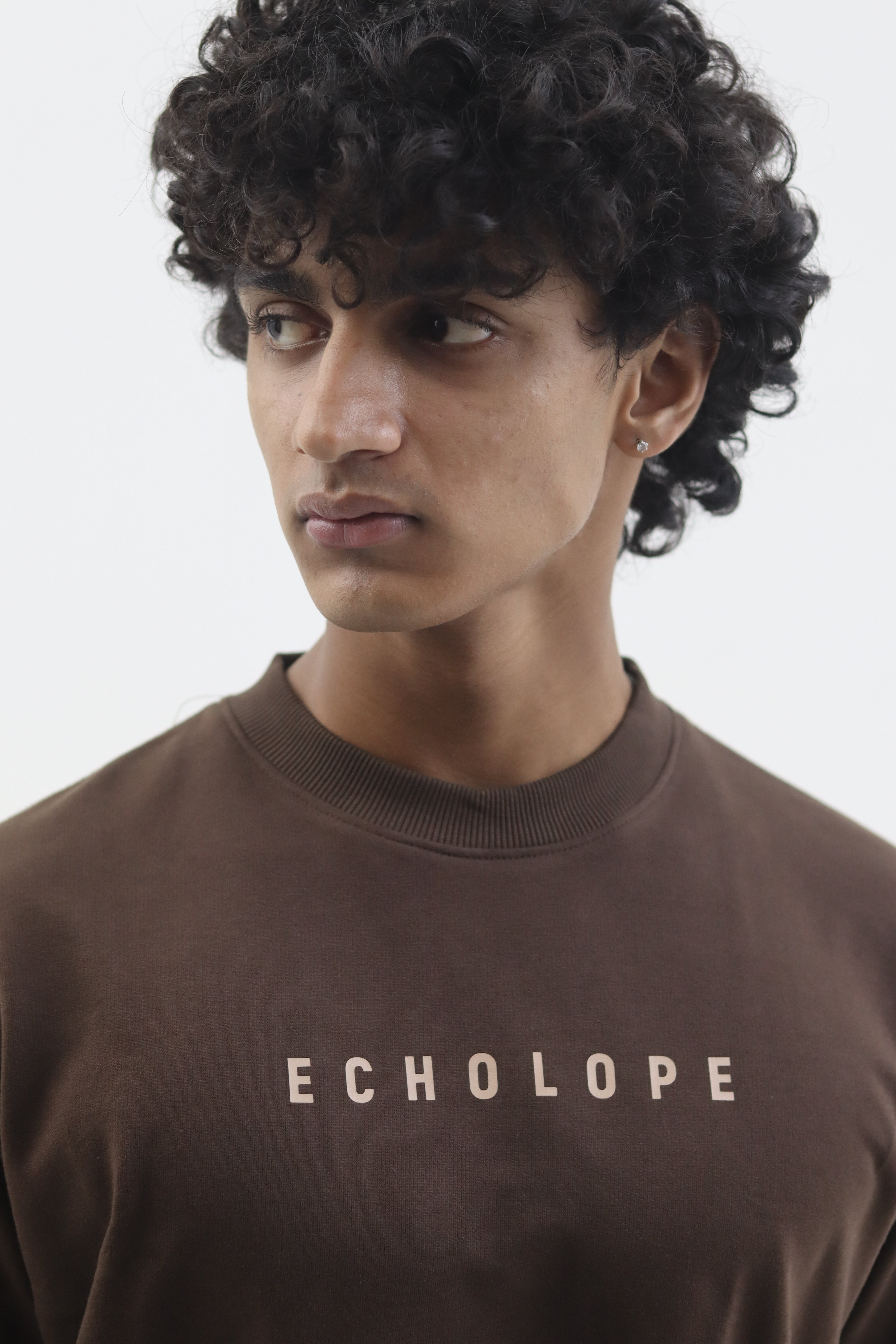 Men's Oversized Brown T-Shirt | Round Crew Neck