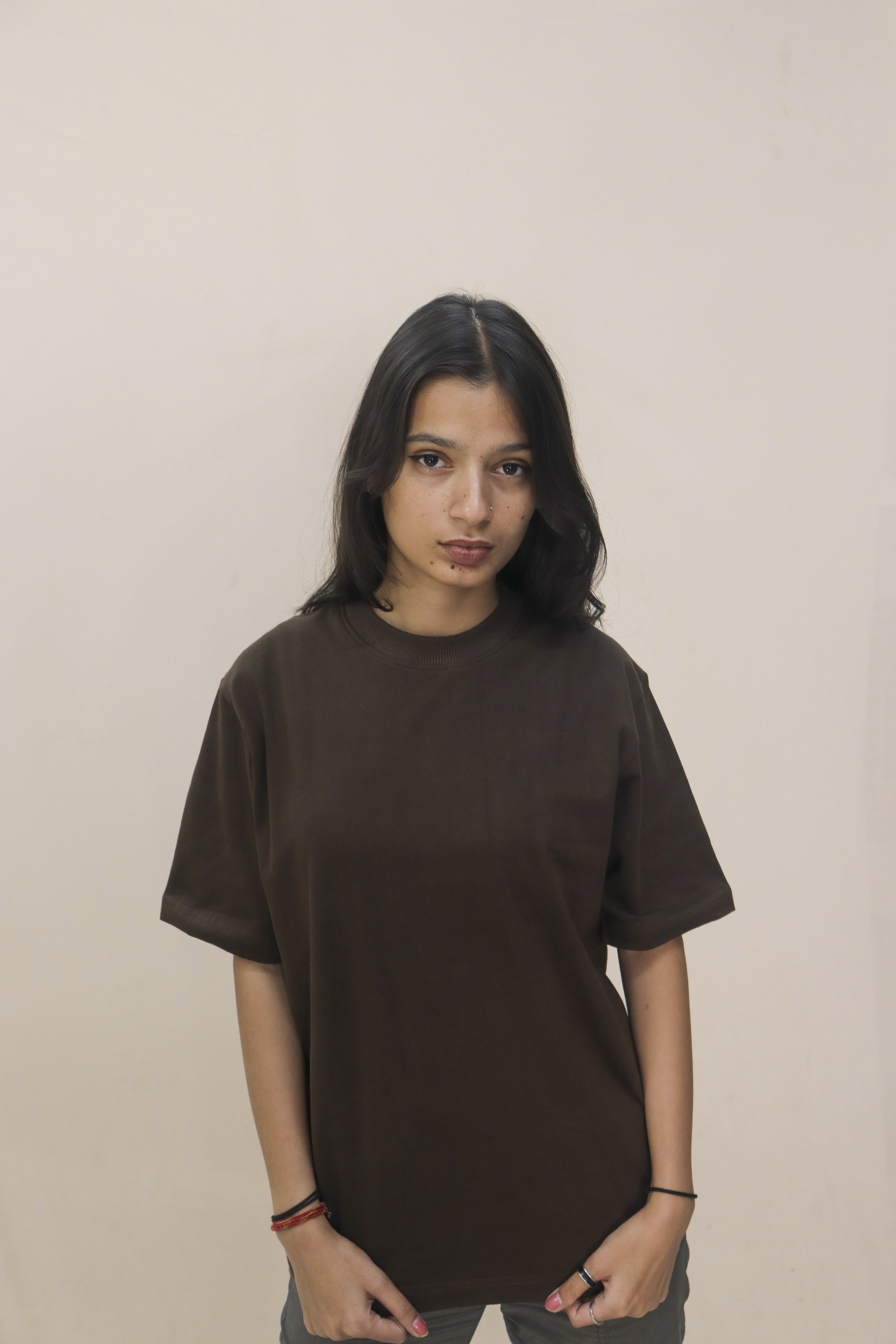 Women's Relax Fit Brown T-shirt | Classic Minimalist Design