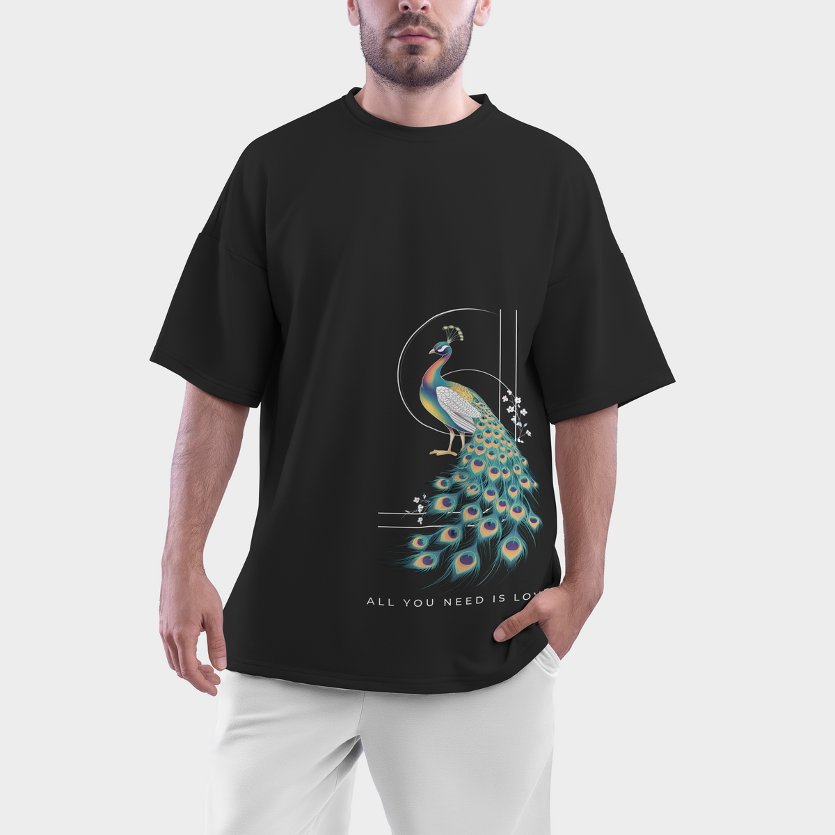 Men's Peacock Stylish Oversize T-shirt