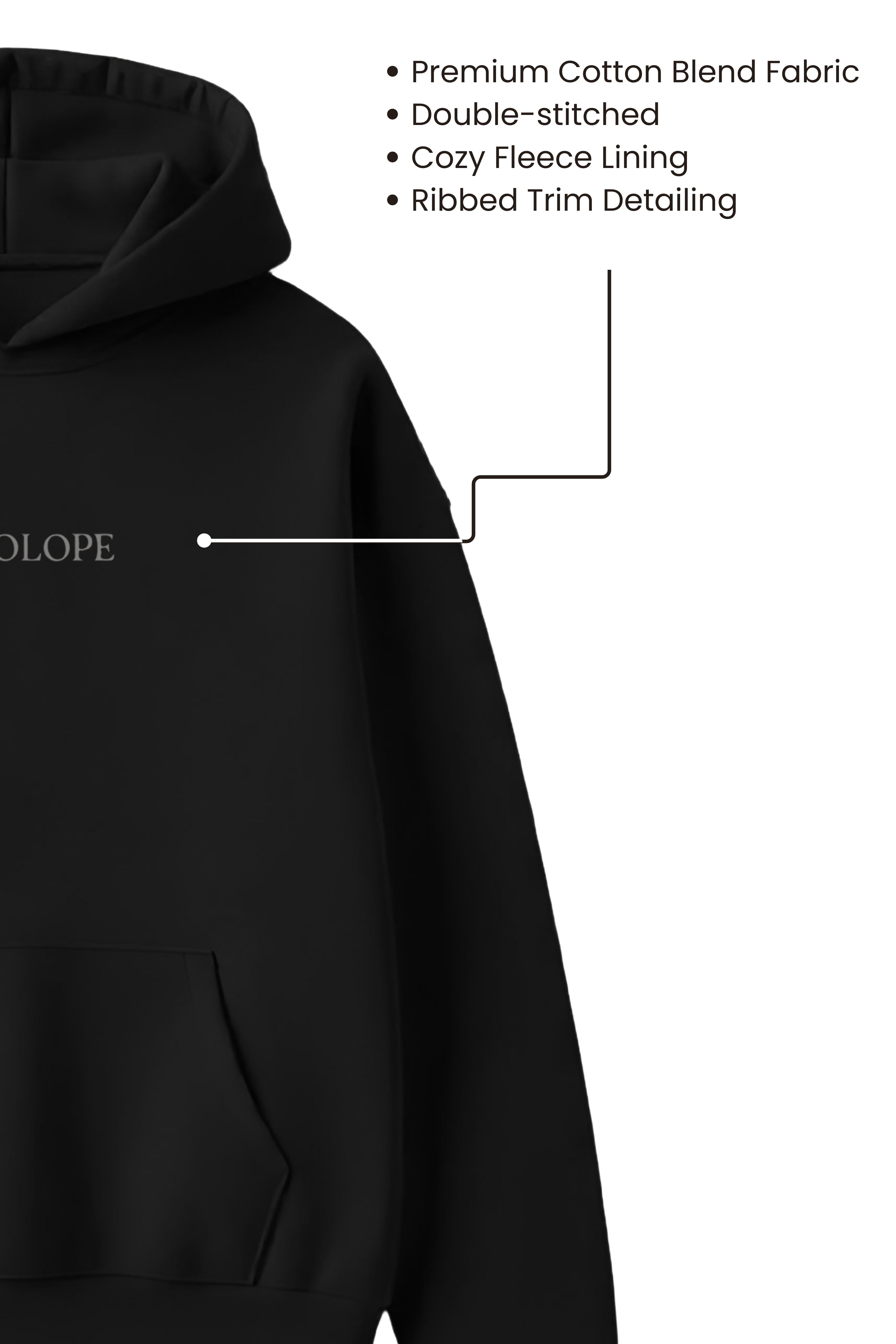 men's hoodie black with kangaroo pocket