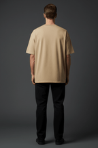 Beige Solid Oversized T-Shirt - Echolope