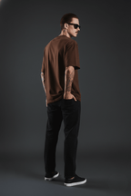 Brown Solid Oversized T-Shirt - Echolope