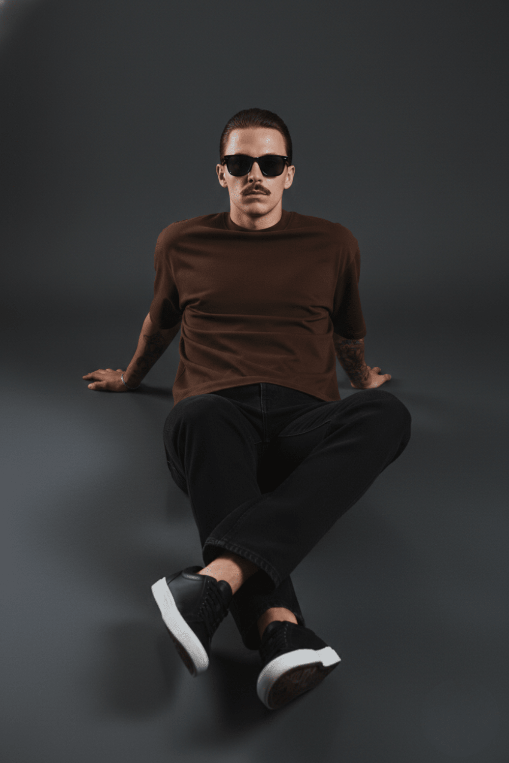 Brown Solid Oversized T-Shirt - Echolope