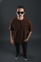 Brown Solid Oversized T-Shirt - Echolope