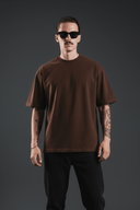Brown Solid Oversized T-Shirt - Echolope