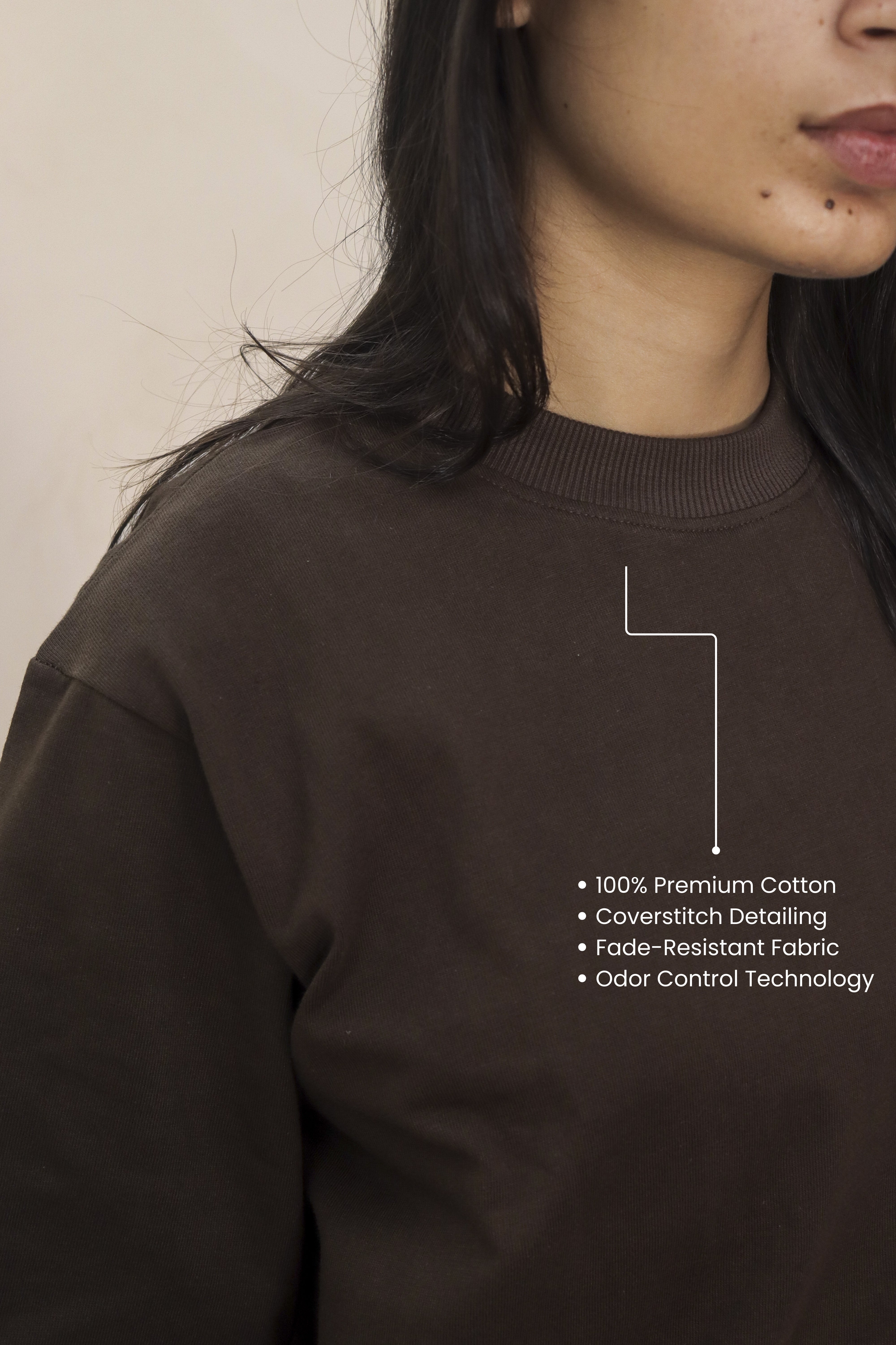 Dark Brown Women's Relaxed Fit T-shirt | Round Crew Neck