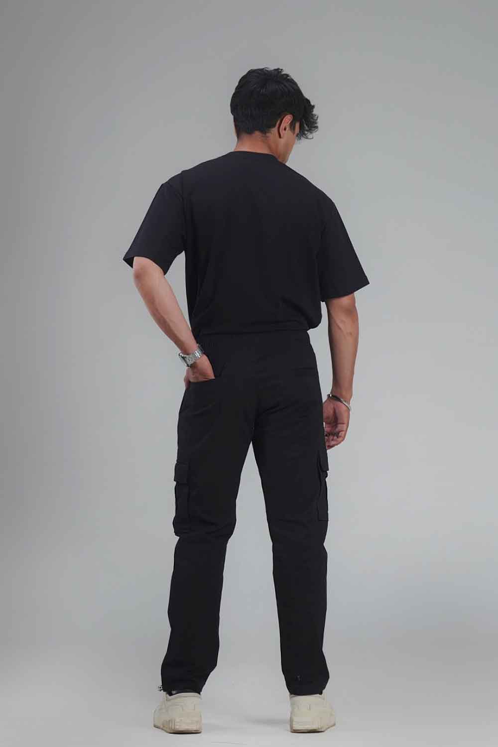 ECHOLOPE Men Cargo | Black Cotton Cargo Pants | Stylish & Durable Cargos - Echolope