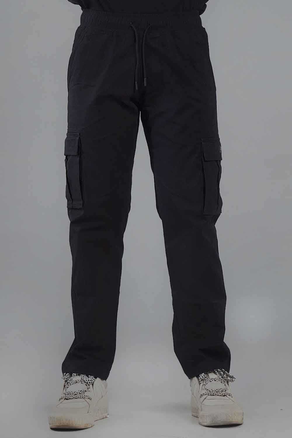 ECHOLOPE Men Cargo | Black Cotton Cargo Pants | Stylish & Durable Cargos - Echolope