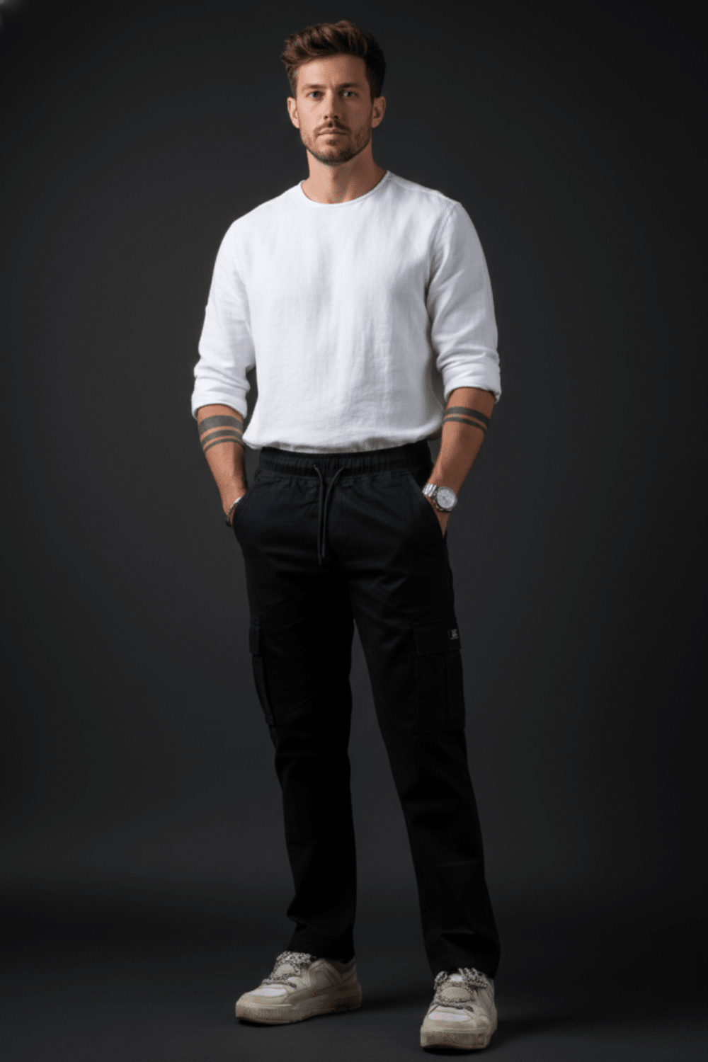 Men’s Black Cargo Pants Secondary image