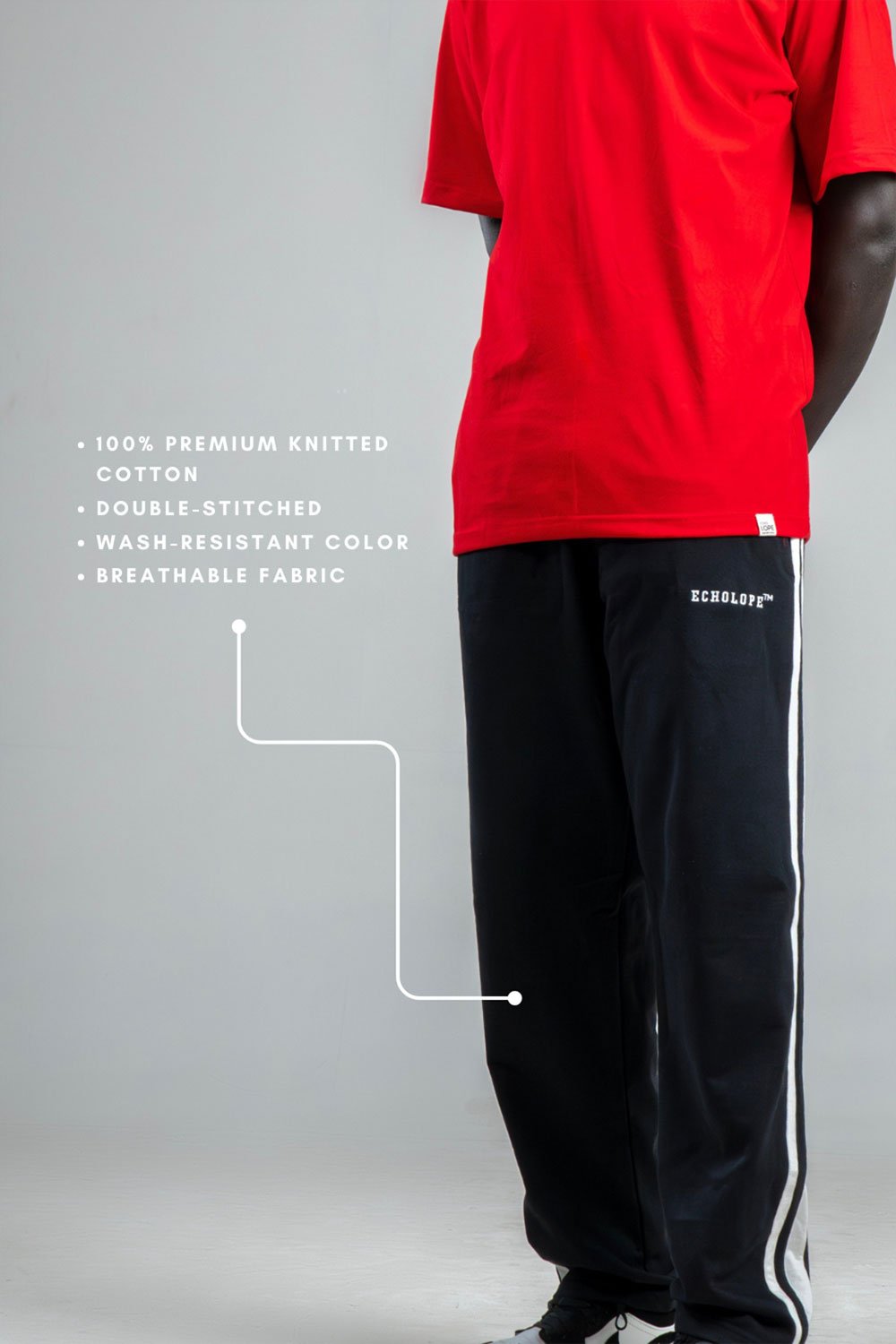 Echolope Men's Black Joggers – Comfortable Cotton Jogger Pants for Gym & Casual Wear - Echolope