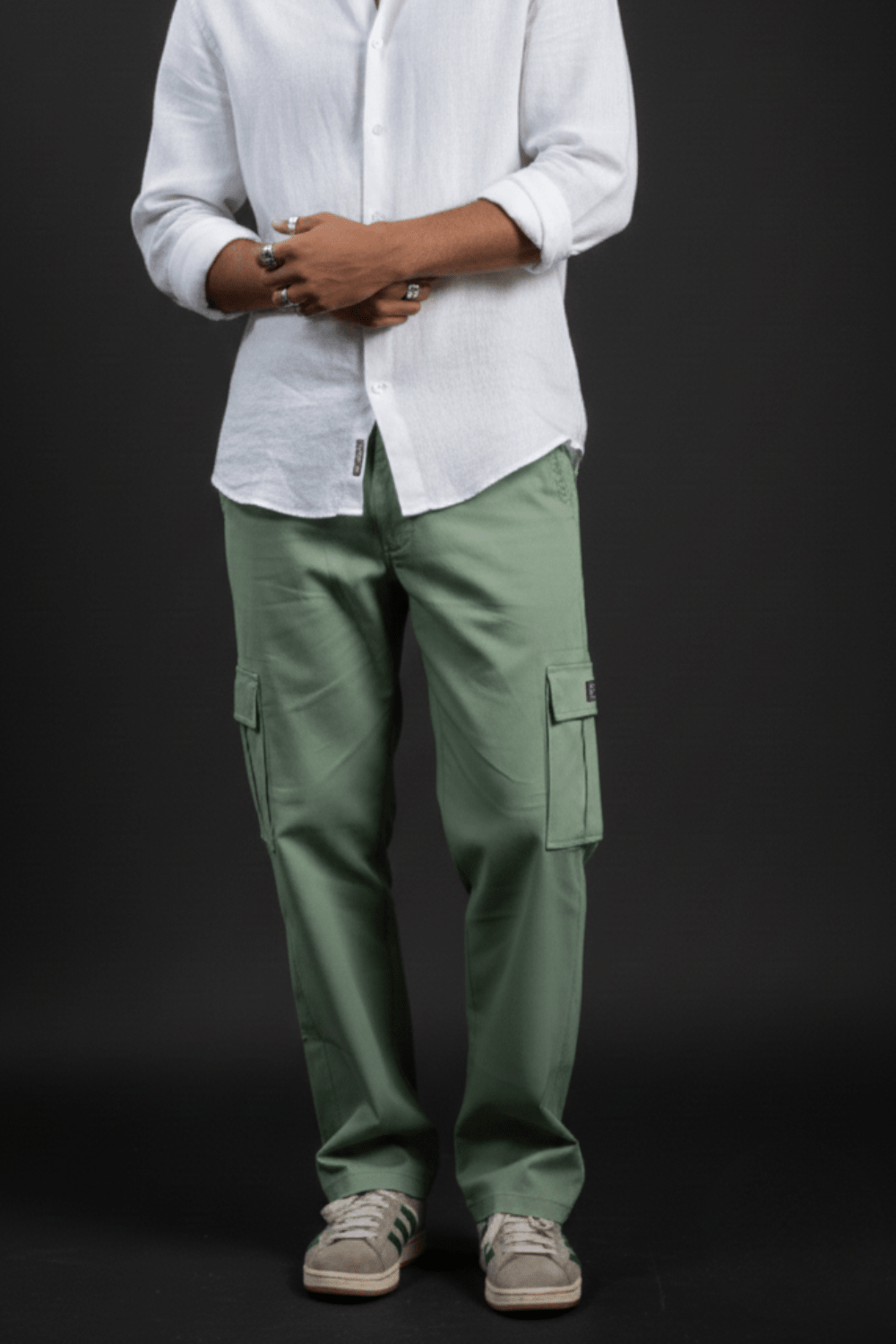 ECHOLOPE Men’s Teal (Ocean Green) Cargo Pants | Stylish and Durable Cotton Cargos - Echolope Main image