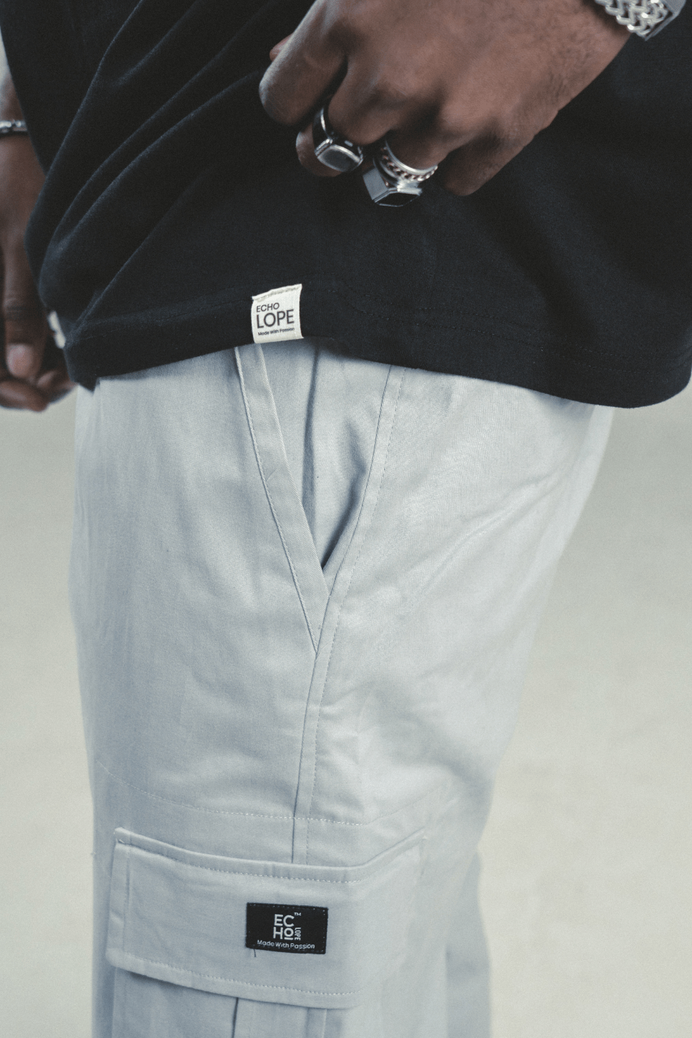 Grey Cargo For Men's | Cotton Cargo Pants | Comfortable & Durable Cargos - Echolope