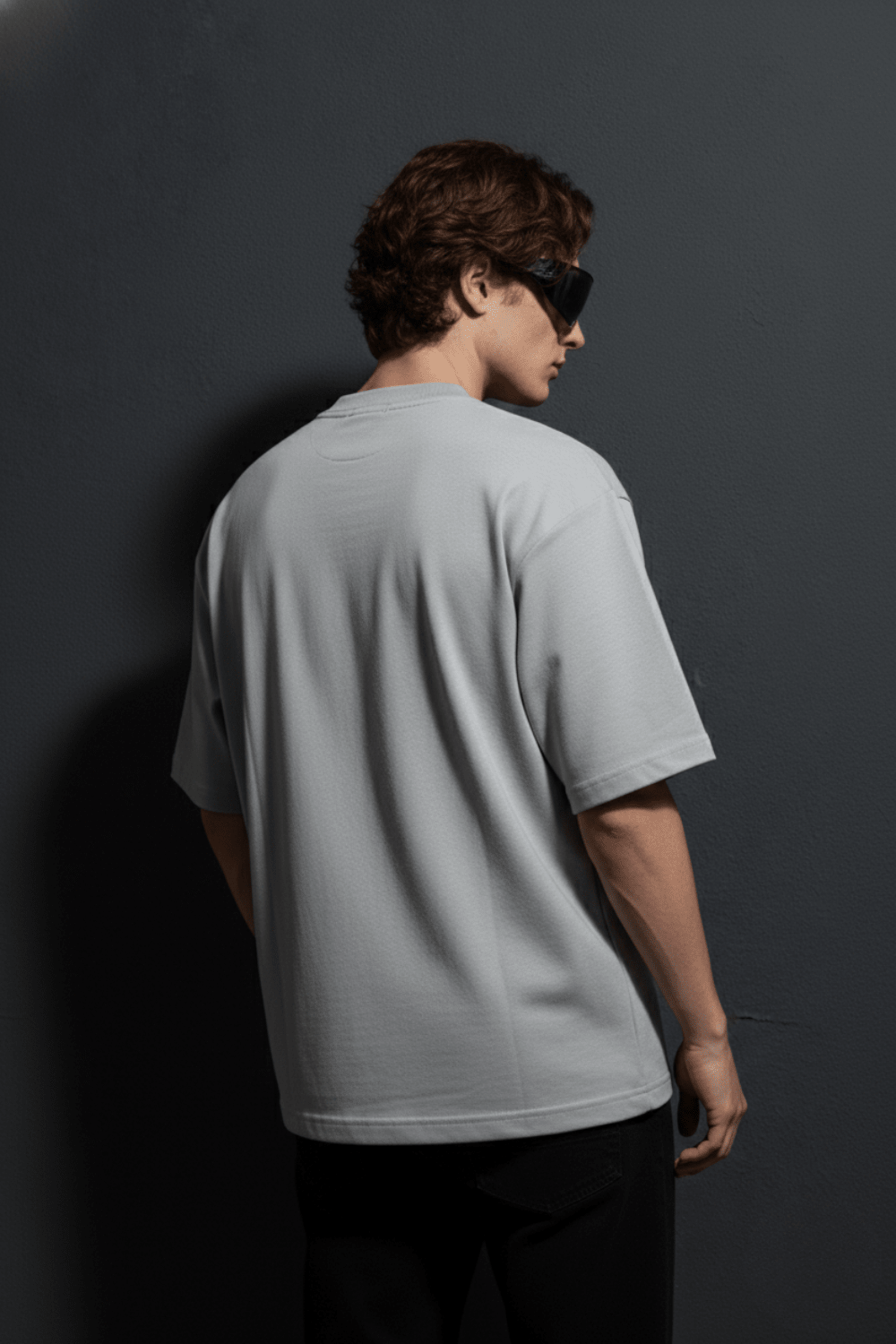 Grey Solid Oversized T-Shirt - Echolope