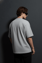 Grey Solid Oversized T-Shirt - Echolope
