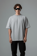 Grey Solid Oversized T-Shirt - Echolope
