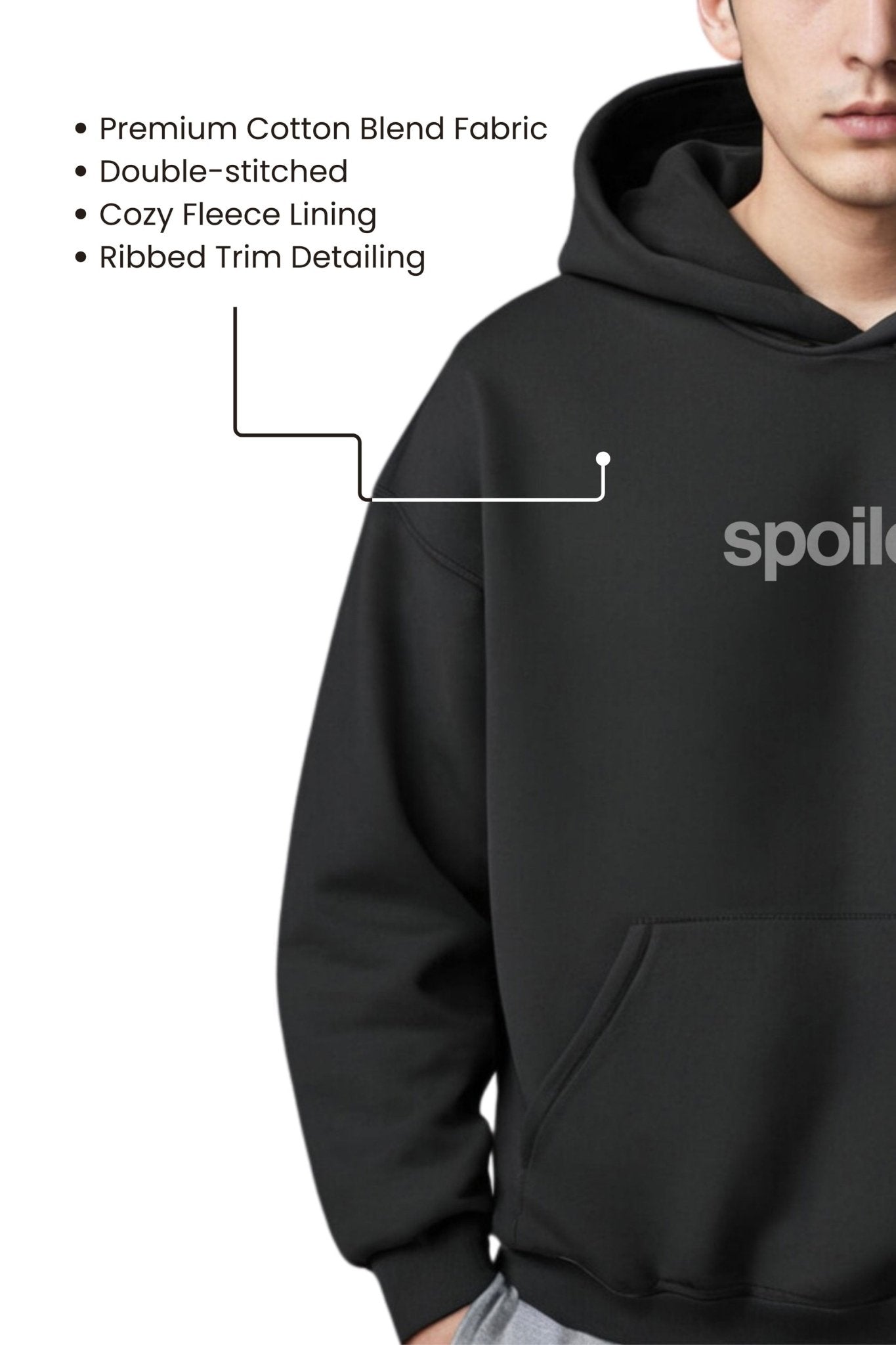 Karrycoded | Premium Fleece Oversize Hoodie For Men Spoiled Graphic - Echolope