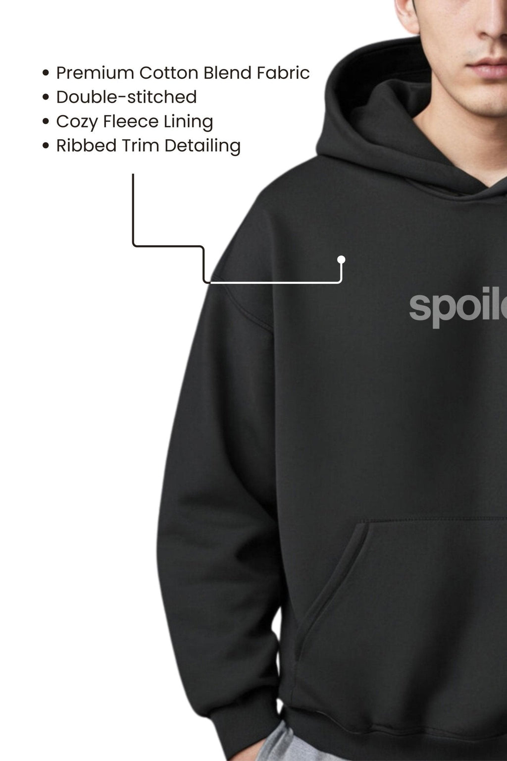 Karrycoded | Premium Fleece Oversize Hoodie For Men Spoiled Graphic - Echolope