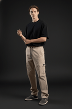 Men's Biege Cargo | Beige Cotton Stylish Cargo Pants | Comfortable & Durable Cargos - Echolope