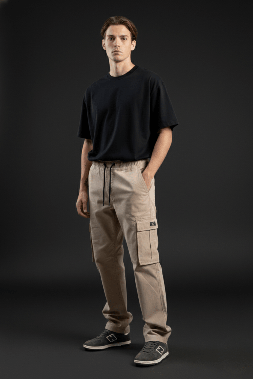Men's Biege Cargo | Beige Cotton Stylish Cargo Pants | Comfortable & Durable Cargos - Echolope