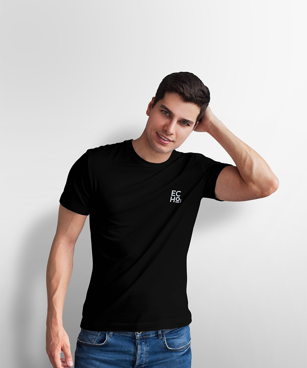 mens-black-graphic-basic-t-shirt-half-sleeve from acoloope